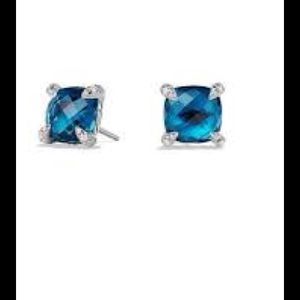 David Yurman Chatelaine Topaz & Diamond Studs